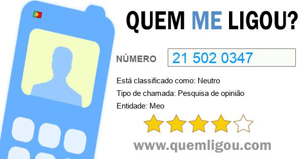 Quem me ligou do 215020347