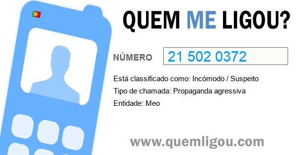 Quem me ligou do 215020372