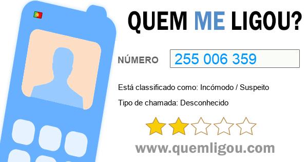 Quem me ligou do 255006359