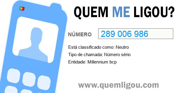 Quem me ligou do 289006986