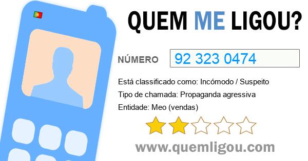 Quem me ligou do 923230474